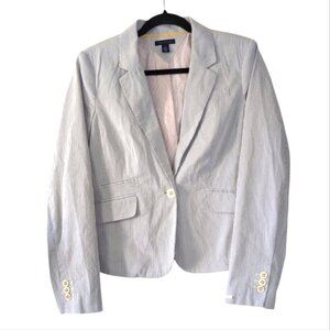 Tommy Hilfiger Striped Nautical Coastal Tennis Prep Country Club Gauze Blazer 10